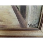 Средна картина масло на платно Испания, хубава двойна рамка - 3619 - КА41